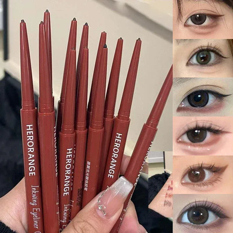 10 Colors Eyeliner Pencil Smooth Wine Red Soft High Pigment Eye Liner Pen Waterproof Matte Aegyosal Lying Silkworm Eyes Makeup
