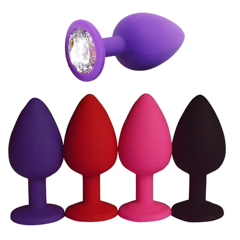 Unisex Silicone Butt Plug 3 Sizes Anal Dildo Sex Stopper Adult Toy for Men/Women Couple Anal Trainer No Vibrator