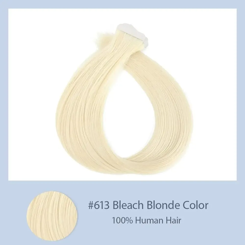 Blonde 613 Straight Tape In Human Hair Extensions 100% Human Hair Skin Weft Invisible Tape In Hair Extension 50g/20pcs For Woman — image 3