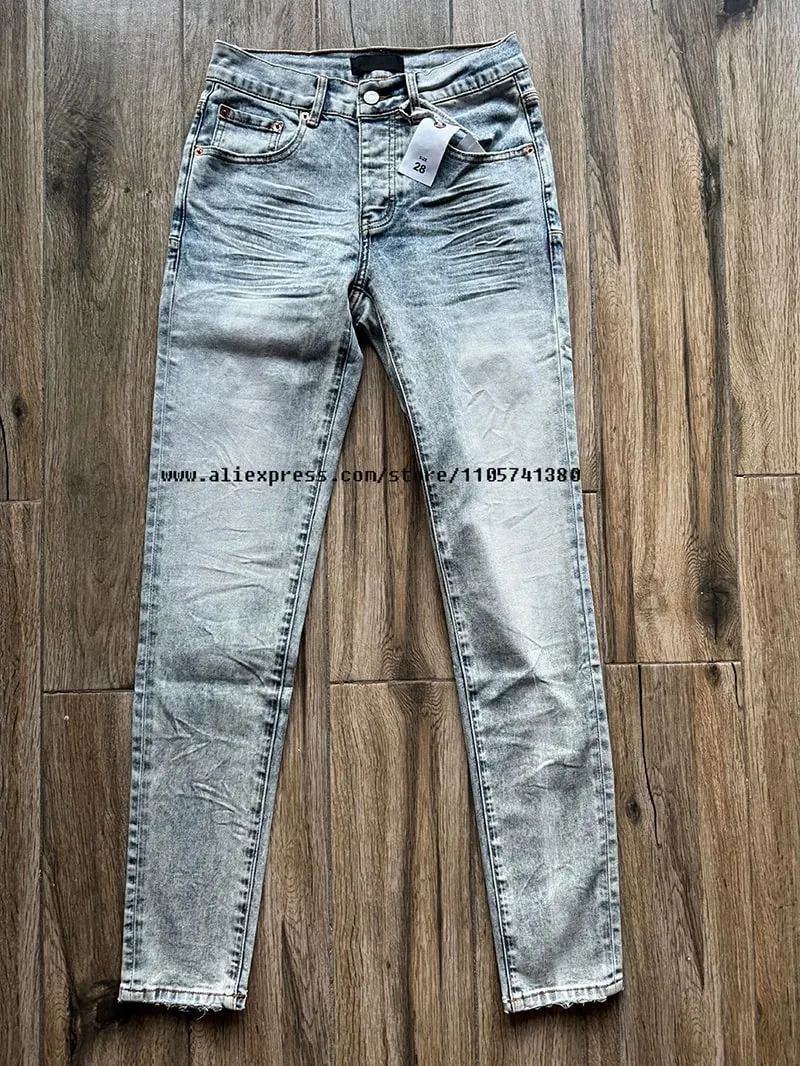 Men's Distressed High Street School Boys Fashion American Style Stretch Skinny Fit Ripped Jeans