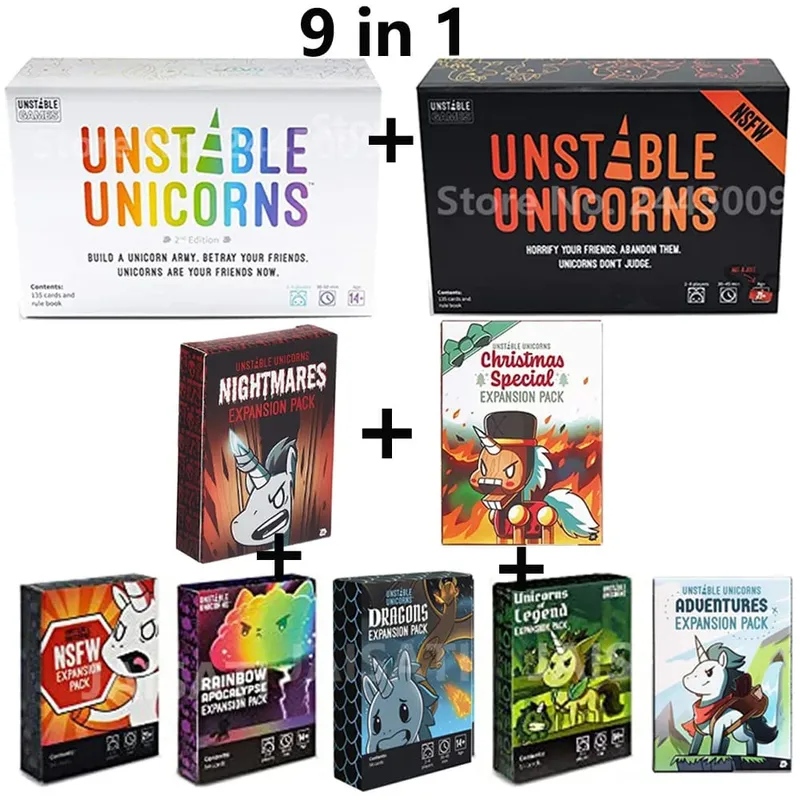 Unstable Games Here to Slay Card Game Unicorns Here to Sleigh Holiday Expansion Pack Family Game Night Strategic role Card Game