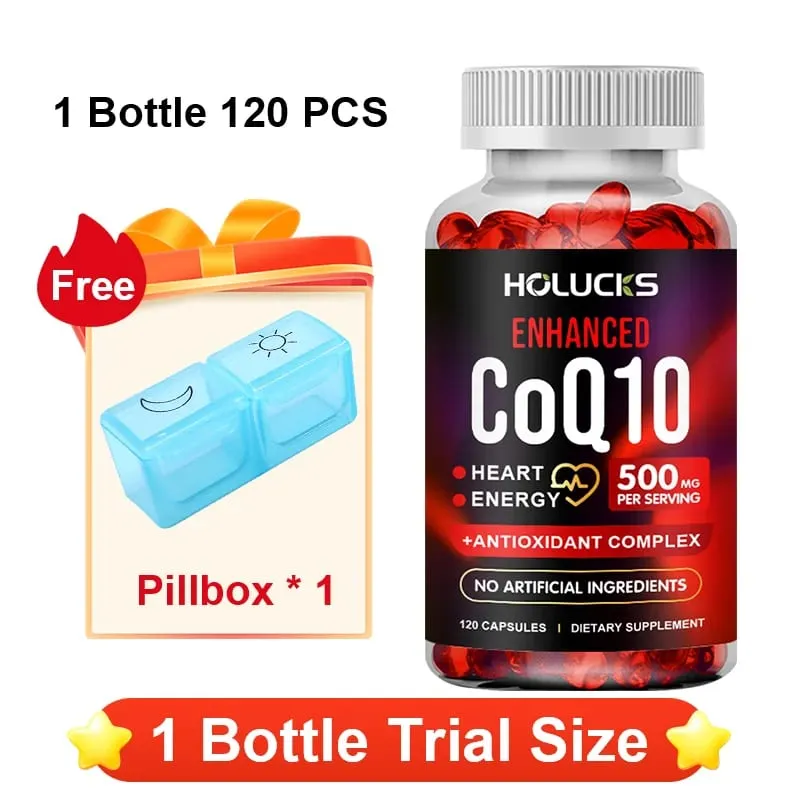 High Potency COQ10 Capsules with Turmeric Trans-Resveratrol Antioxidant & Cognitive Health Support Overall Wellness