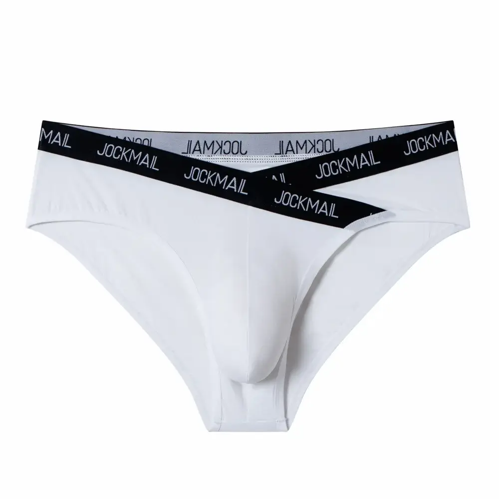 Jockmail Mens Underwear Low Waist Sexy Letter Sports Breathable Summer Ice Silk Briefs Big Bag Nylon Solid Color Man Panties