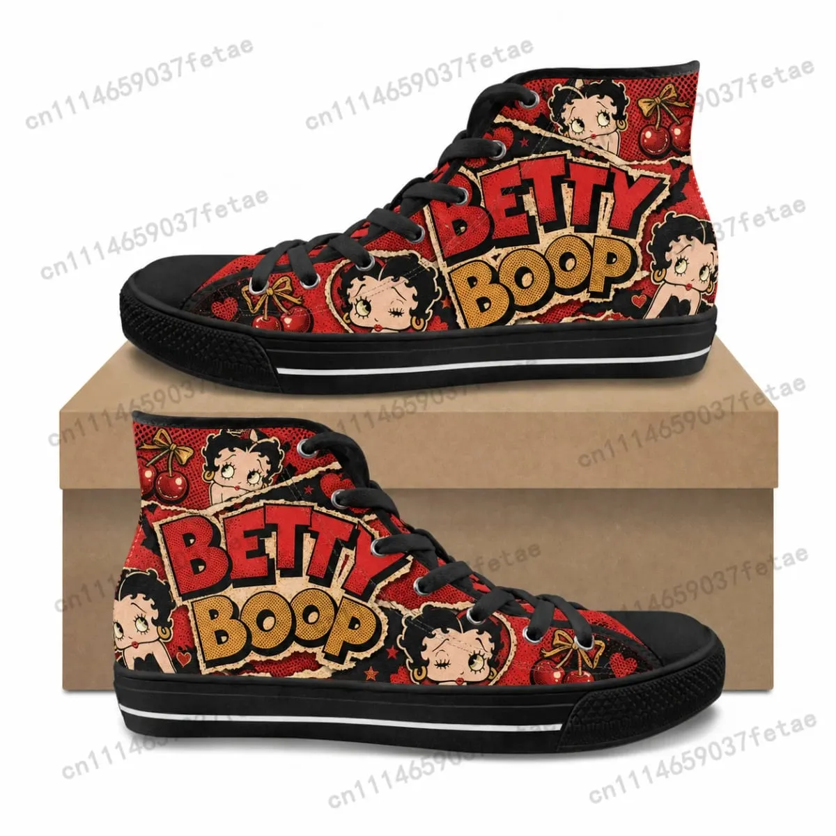 Betty Boop Low Top High Quality Sneakers Teenager Canvas Sneaker Mens Womens Casual Couple Shoes Customization Shoe