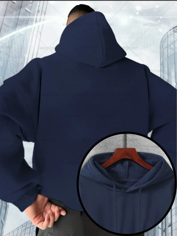 Fashion Men's Heavy-duty Cotton Hoodies Women Fleece Sweatshirt Pullover Casual Unisex Autumn Winter Long Short Sleeve Oversize