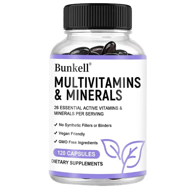 Multivitamin and Minerals - Daily Supplement Antioxidants Skin Repair Liver Health Maintenance Energy Boost 120 Capsules