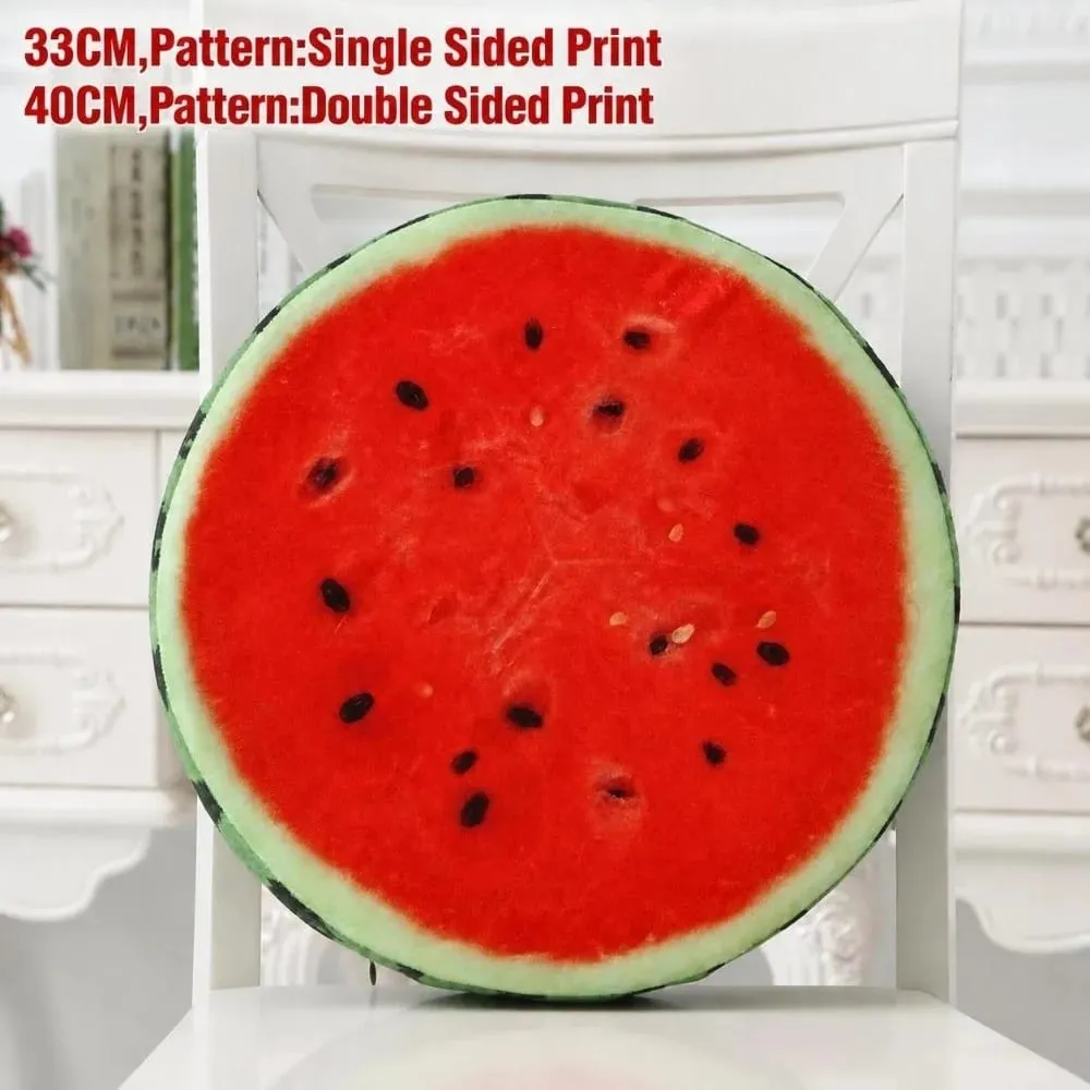 Soft Round Fruit Pillow Simulation Fruit Slice Print Seat Cushion Stuffed Inner Plush Fabric Sofa Cushion Sofa Decor — image 7