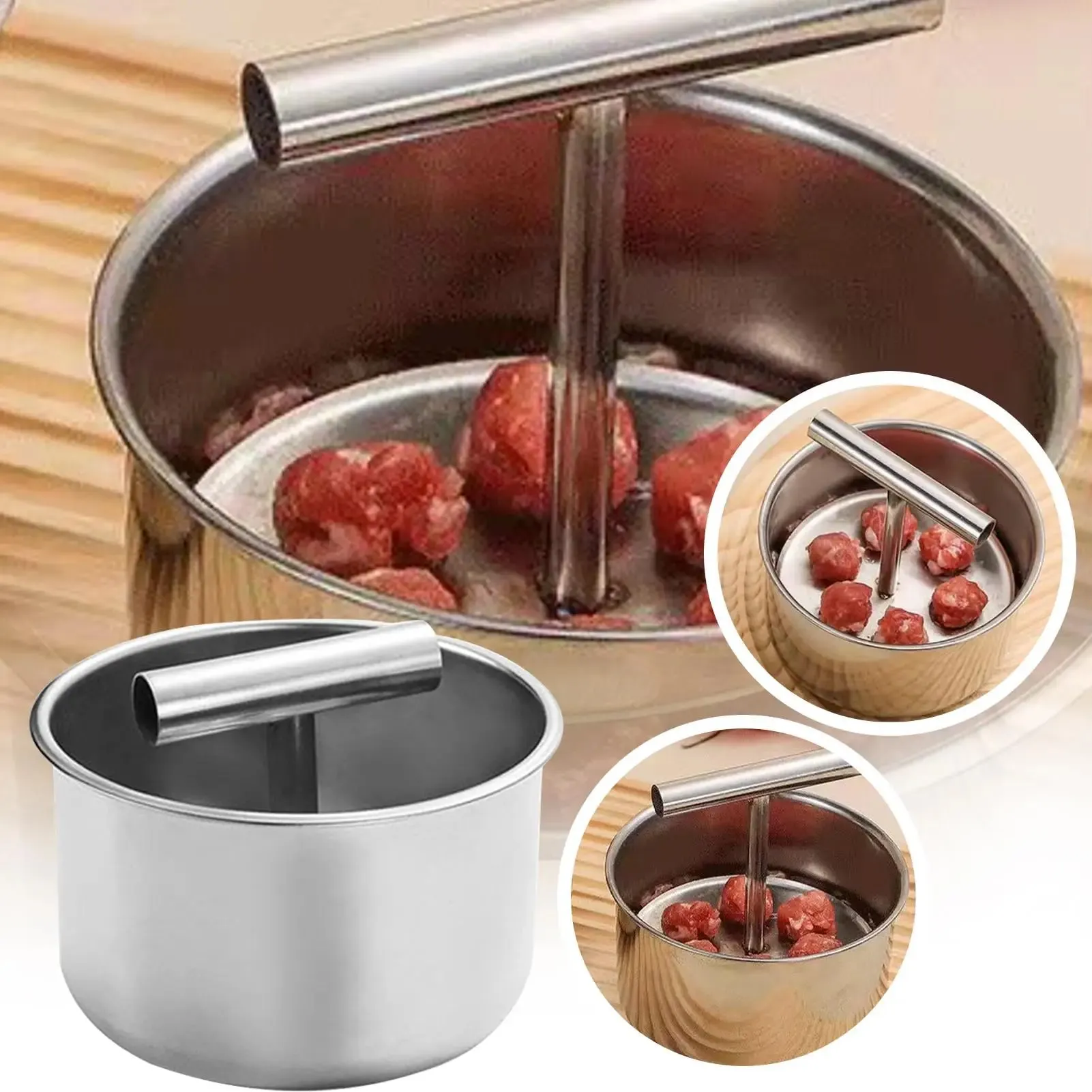 Stainless Steel Meatball Maker Manual Press Mold For 6/12 Balls Meatballs Bread Pastry Home Cooking Baking Gadget Kitchen Tool