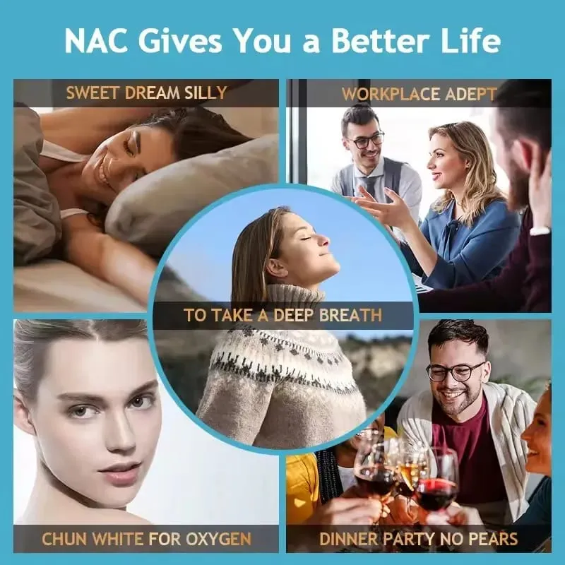 NAC Glutathione Food Supplement Detox & Antioxidant Anti-Aging for Liver Health Immune Support Skin Care Hair Nails