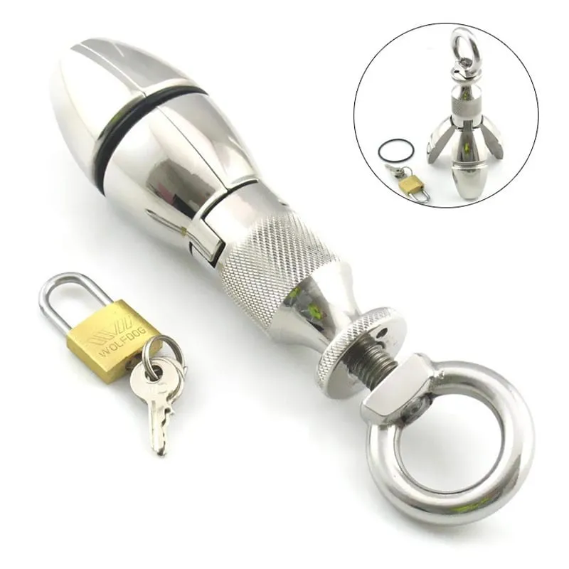 Anal Open Tool Butt Stretching Adult Sex Toy Stainless Steel Anal Plug With Lock Expanding Sex Toy Drop shipping