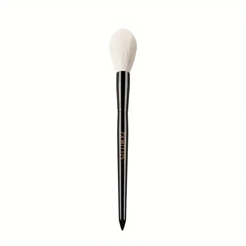 Las brochas de maquillaje originales de lujo naturales de punta larga de pelo de cabra con mango negro Kit de herramientas cosméticas para rubor en polvo resaltar sombra