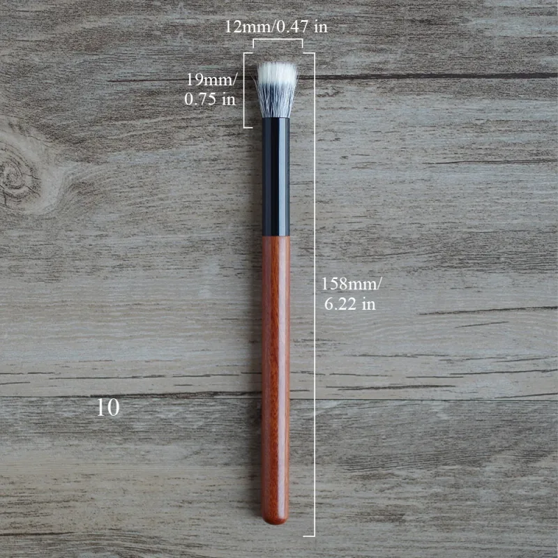 African Rosewood Handle Handmade Makeup Brushes 1pc Snow Fox Goat Hair Face Powder Blush Eye Shadow Brush Synthetic Makeup Brush