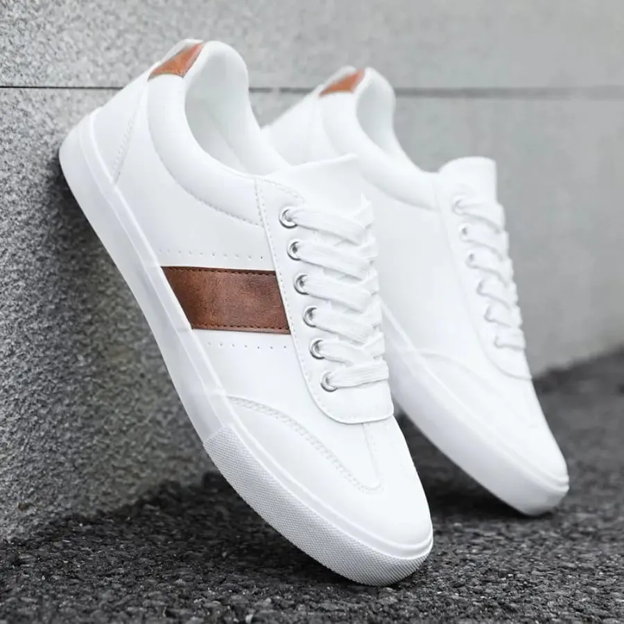 Men's Fashionable Casual Sports Sneakers - Round-Toe Lace-Up Design Offering a Comfortable Experience Suitable for All Seasons