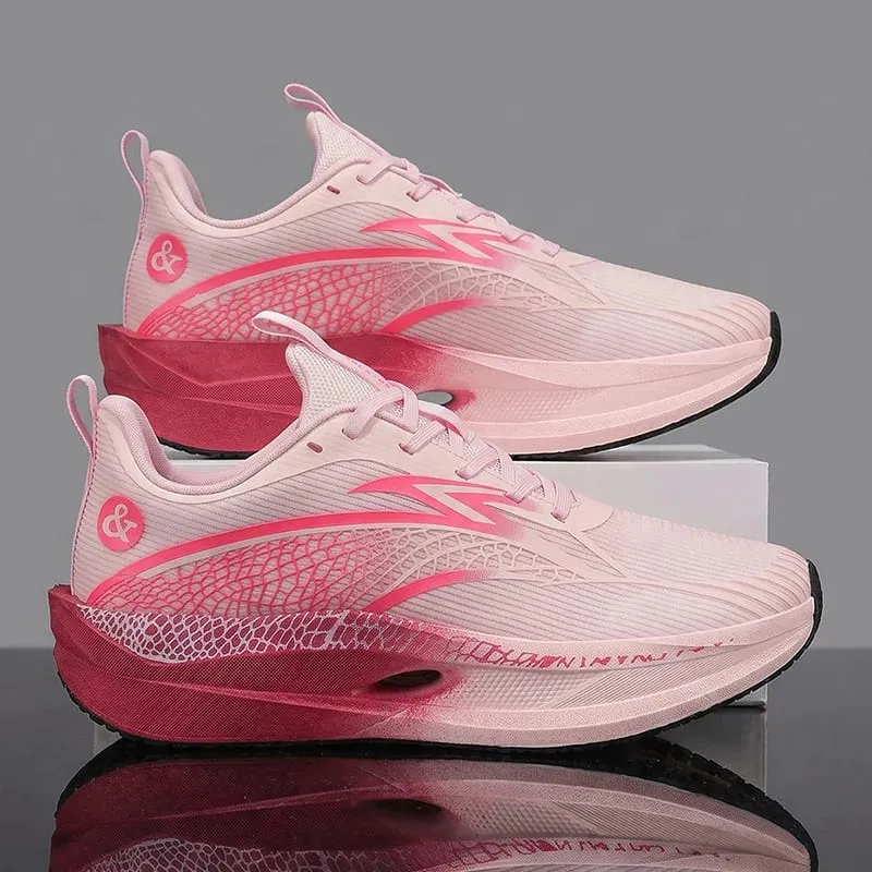Men Sports Running Shoes Carbon Board Marathon Athletic Outdoor Breathable Lightweight Women's Comfortable Professional Sneakers