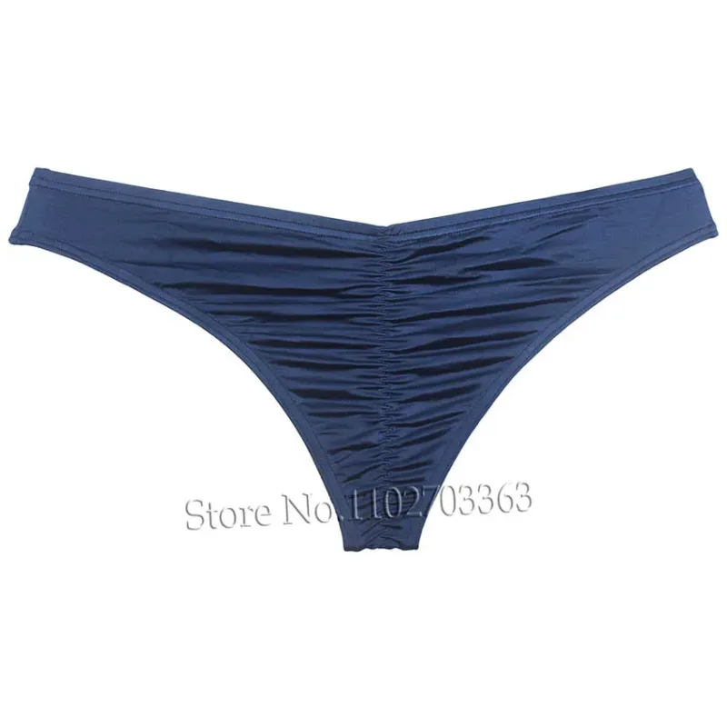 Men's Bikini Briefs Triangle Underwear Pucker Back Micro Briefs Elastic Shiny Summer Low Rise Beach Briefs Sexy Silky Smooth