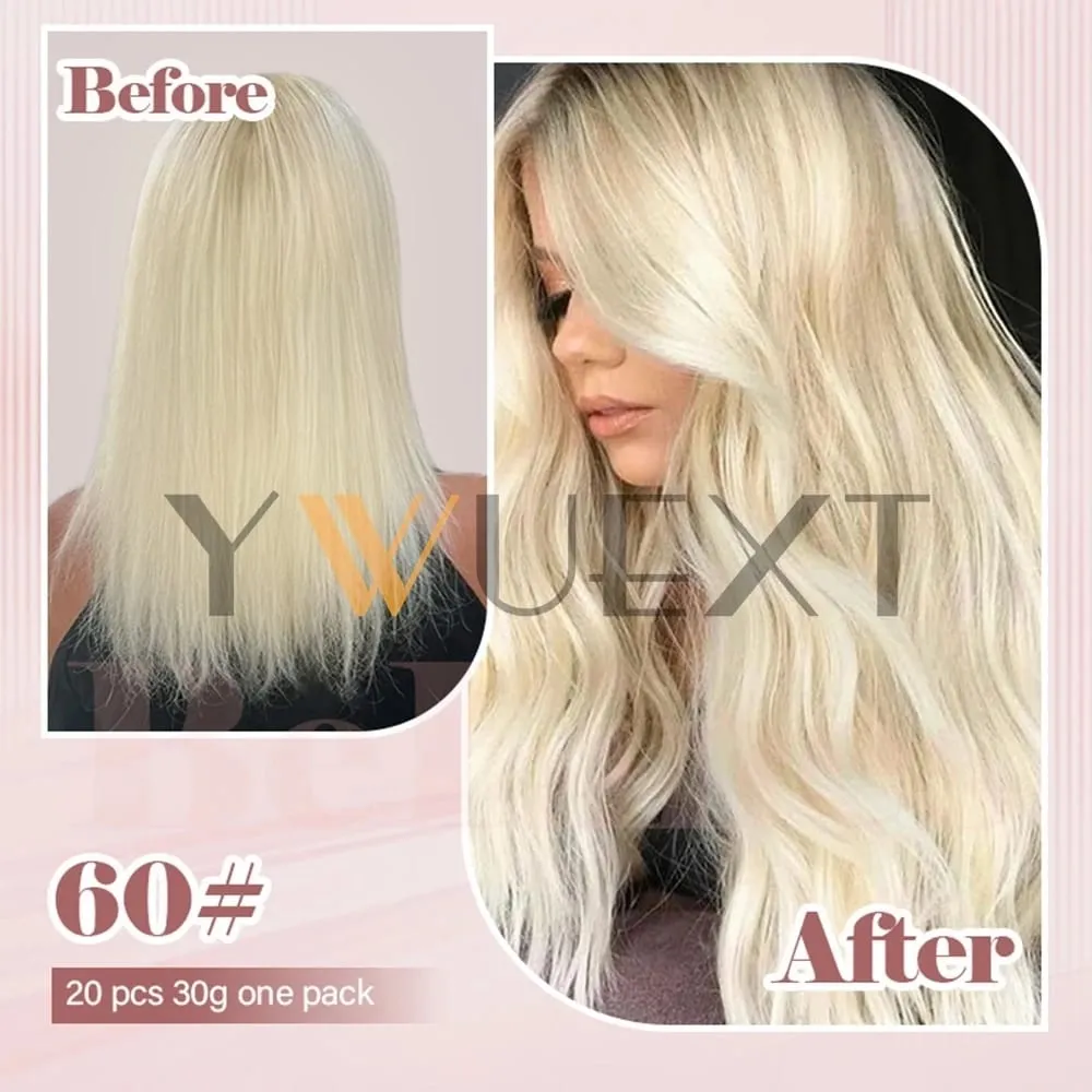 30g Real Human Hair Tape in Extensions 12''-24'' Natural Straight Seamless Tape Hair On Double Sided Tape 20pcs for Women