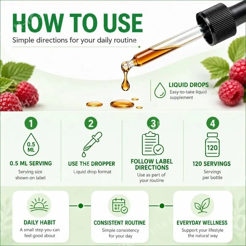 Methyl Folate Drops Liquid with Folate and Vitamin B12 Supports Brain Health for Nervous System Care - 120 Servings
