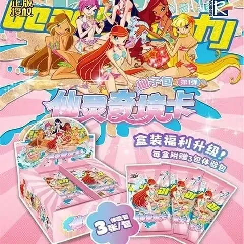 Genuine Winx Club Card Magic Bag Fairy Bag Fairy Wonderland Cards Bloom Stella Flora Anime Cards Toys Customized Birthday Gifts