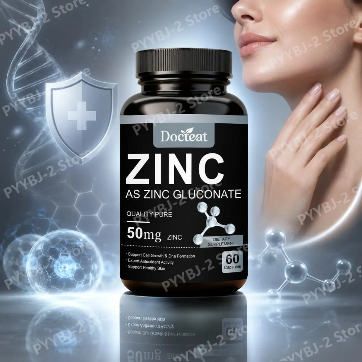 Zinc Gluconate Capsules 60 Count 50 Mg Zinc Per Serving Immune Support Cellular Health Daily Zinc Nutrition