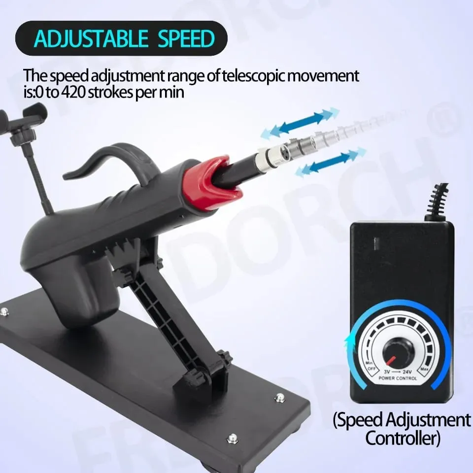 Fredorch Automatic Retractable Sex Pumping Gun Machine with Dildo For Male and Female Masturbation Sex Toy 450 Stroke per minute