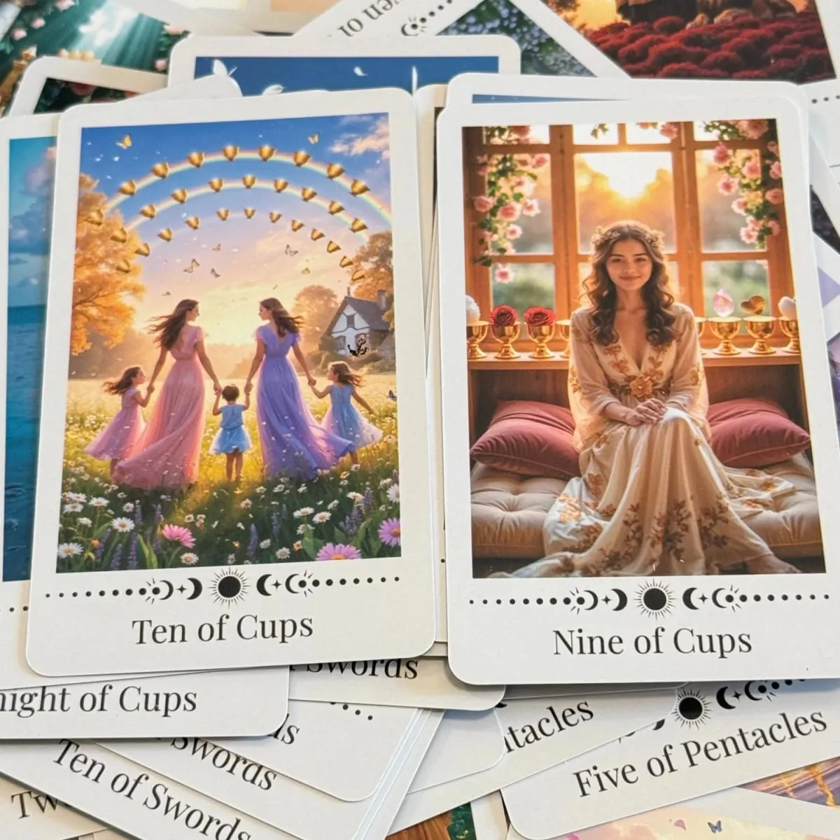 12*7cm Inner Rose Tarot Deck in Metal Box 350GSM with Paper Instruction Manual Self Growth Meditation Board Games