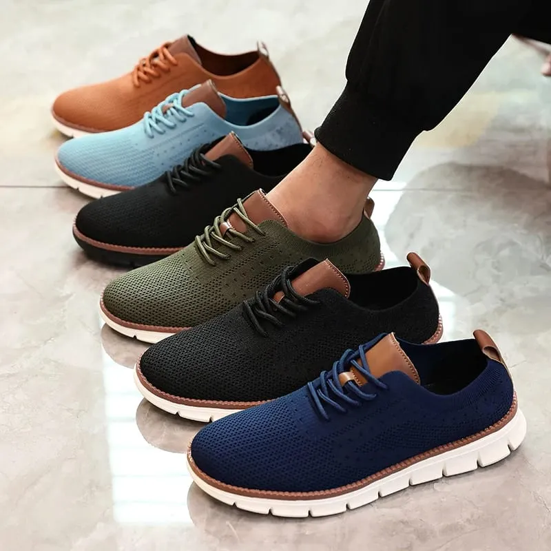 Ultra-Light Casual Knitted Shoes for Men Breathable Slip-Resistant Sneakers 2026 Flexible Soft Sole Trendy Comfortable Shoes Men
