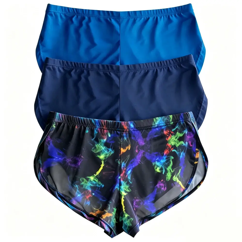 Fashion Unique Men's Smoke Print Split Side Ice Silk Trunks Low Rise Quick Dry Sport Lounge Shorts for Gym Daily Running Wear
