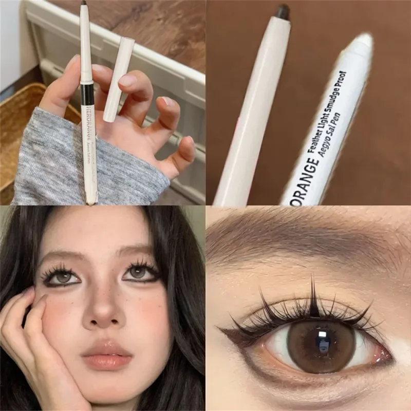 Double-ended Ultra-fine Gel Eyeliner Pencil Pink Brown Under Highlighter Pen Waterproof Matte Aegyosal Lying Silkworm Eye Makeup