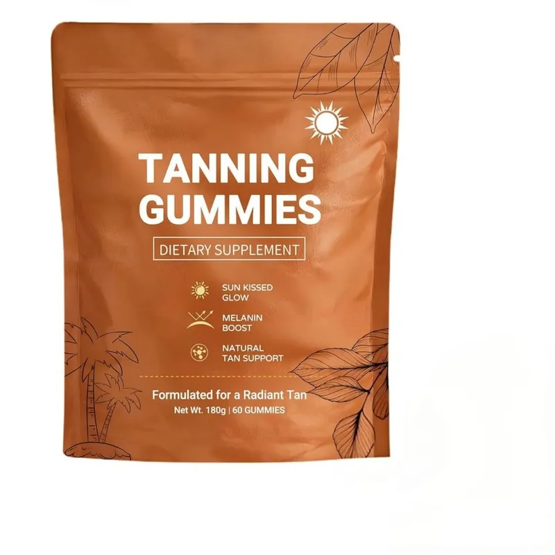 Gomitas bronceadoras para mujeres Respaldo bronceador sin sol Vegano Sin azúcar Astaxantina y licopeno sin OGM 60 unidades