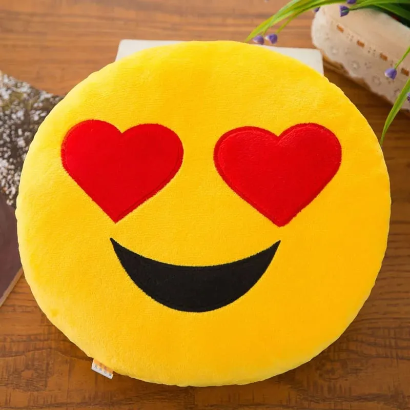 32cm Meme Emoji Smiley Face Plush Pillow Super Cute Soft Hugging Pillow for Sleeping Rest And Cushion - Toy Gift