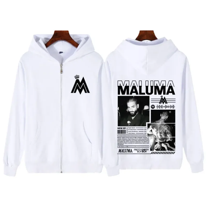 Rapper MALUMA Album Tour 2025 Zipper Hoodie Men Women Fashion Loose Jacket Coats High Quality Casual Hip-hop Vintage Sweatshirts