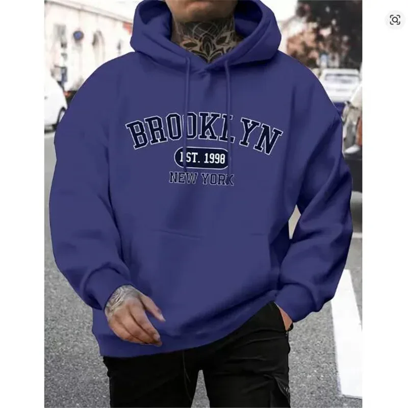 Brooklyn Est 1998 New York impression hommes sweats à capuche Harajuku col rond sweat à capuche mode surdimensionné à capuche automne confortable survêtement