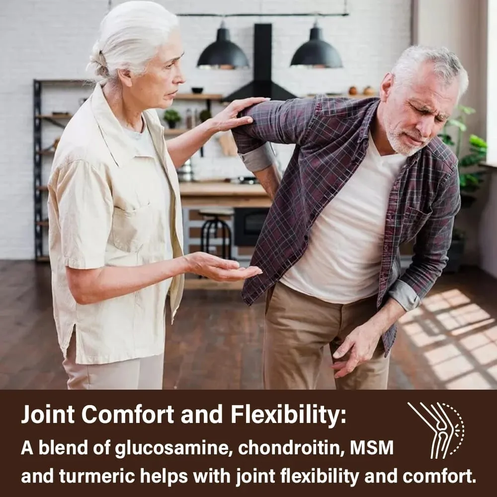 Glucosamine Chondroitin MSM – Joint Support Supplement for Women and Men with Glucosamine Sulfate for Cartilage and Flexibility