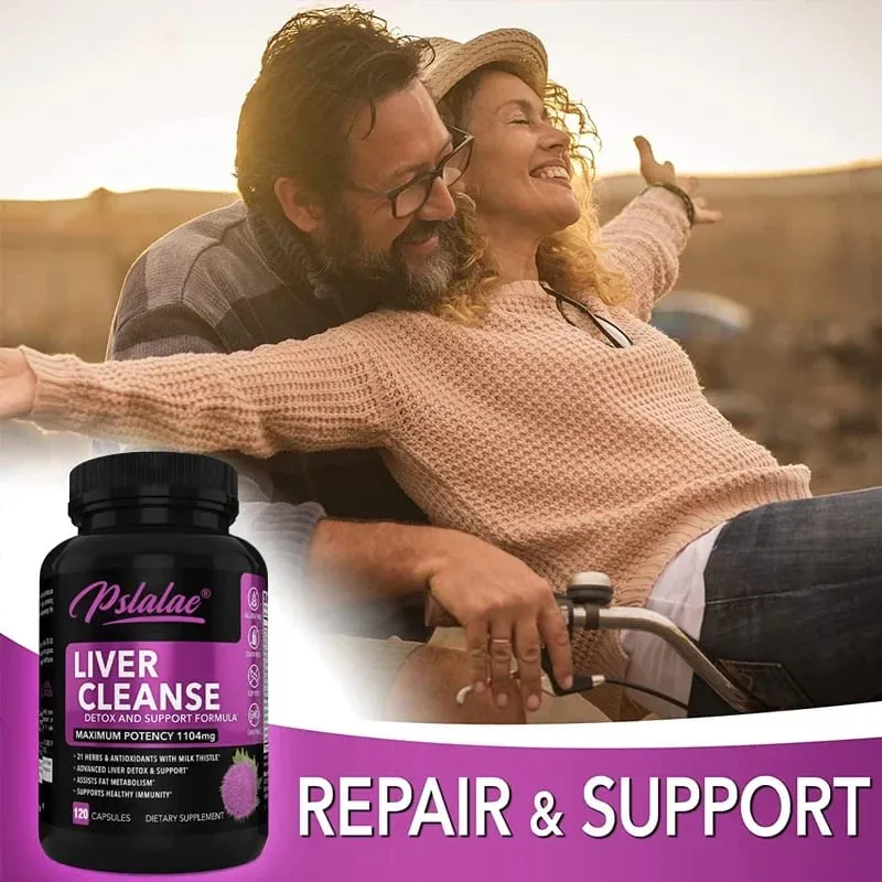Liver Cleanse Detoxification Support Supplement - Complete Health Capsules with Artichoke Berberine Turmeric Herbs