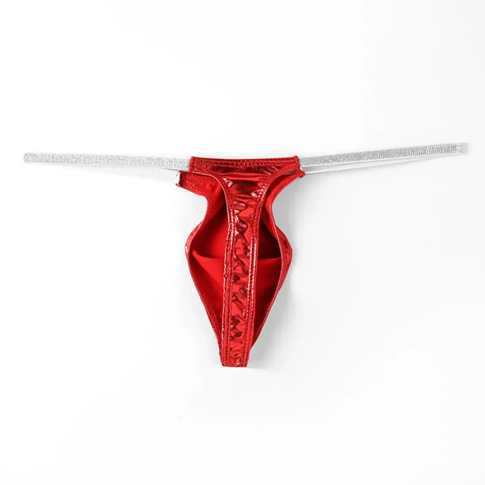 Average Size Mens Underwear Low Waist Shiny T-back Underwear Mini Underwear Mini G-Strings Shiny Fabric All Season Wear