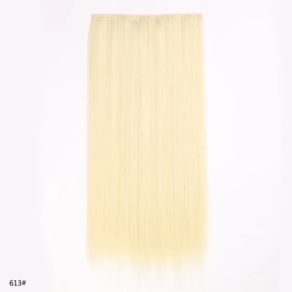 Syntetické prodloužení vlasů jednodílné s klipem 5Clips v dlouhé rovné vlasy blond pro ženy každodenní použití