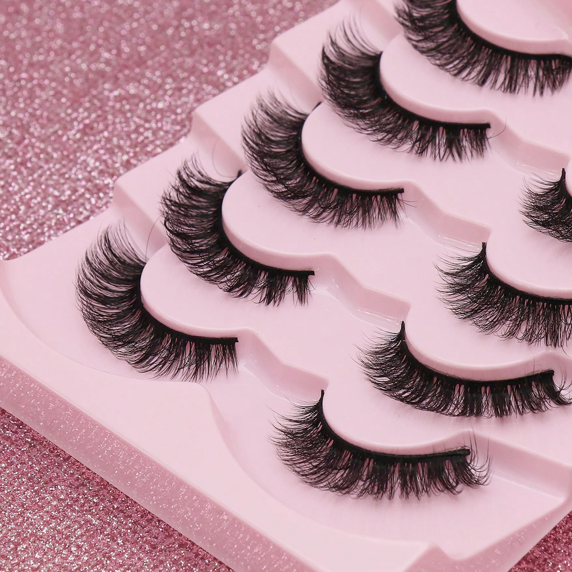 5 Ζεύγη βλεφαρίδων Cat Eye Faux Βλεφαρίδες Βιζόν Βλεφαρίδες με φτερωτό τέλος μακριές βλεφαρίδες Φυσικές μακριές βλεφαρίδες Manga Ψεύτικες βλεφαρίδες Μακιγιάζ