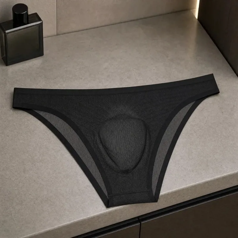 Comfortable Ice Silk Men's Triangle Panties Breathable Large Size Men Thin Briefs Lingerie Underpants Underwear for Men Men