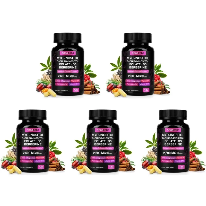 ArtoaLabs Myo & D-Chiro Inositol Capsules with Berberine Ashwagandha Metabolism & Women's Wellness Support 120 Capsules — image 11