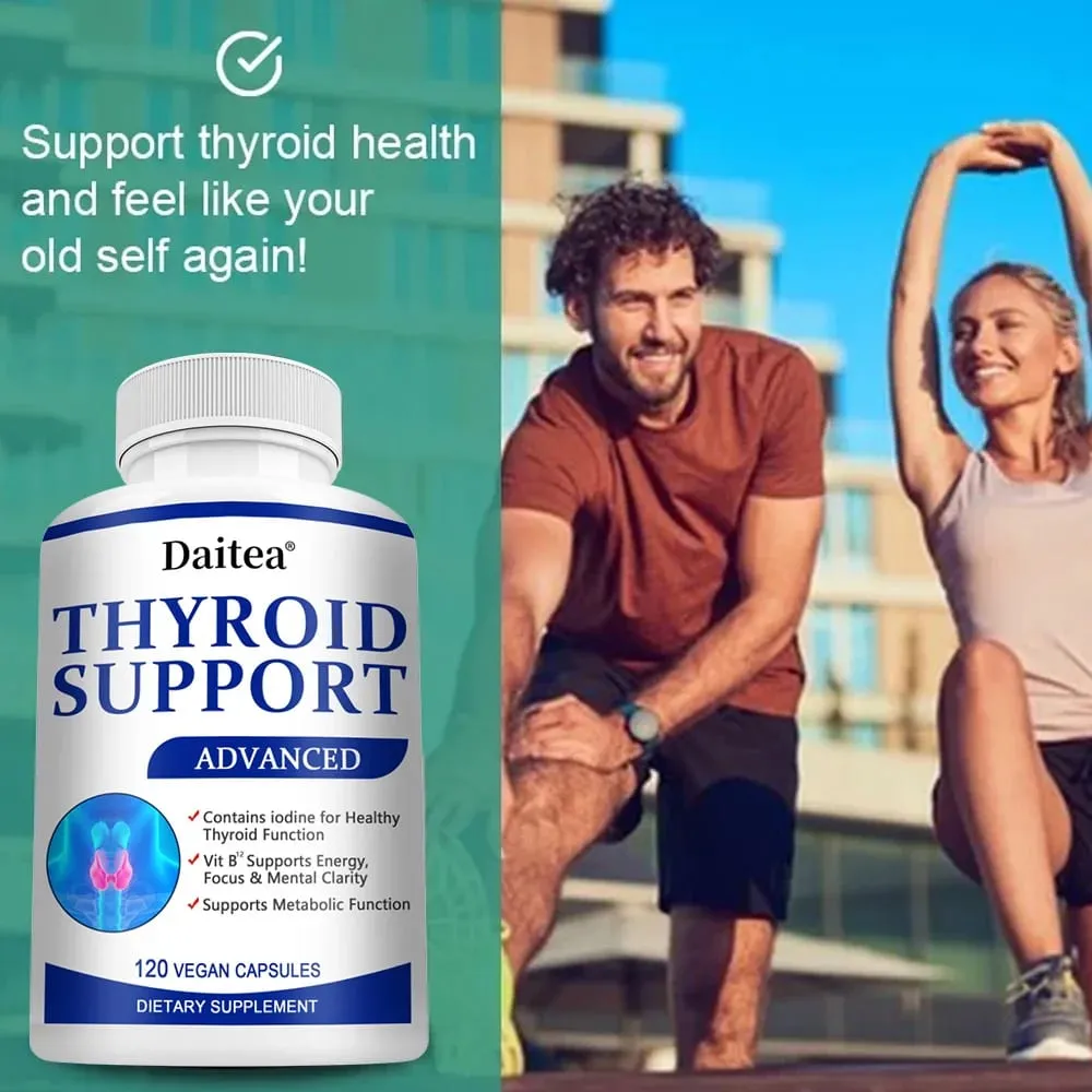 Thyroid Supplement with L-tyrosine Iodine Zinc & Selenium - Promotes Memory Cognitive Thyroid Health and Metabolism NON-GMO