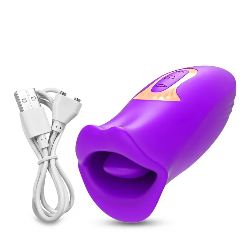 Tongue Licking Clit Vibrator Mouth Biting Sex Toy for Women Blowjob Simulation Nipple Clitoris Stimulator Female Masturbator