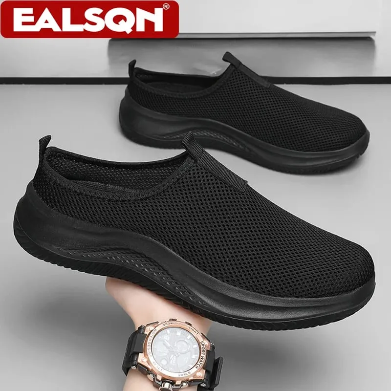 Sommar andas Mesh Slip On Casual Skor för mäns lätta promenadsneakers Plus storlek 39-48 Bekväma utomhusskor