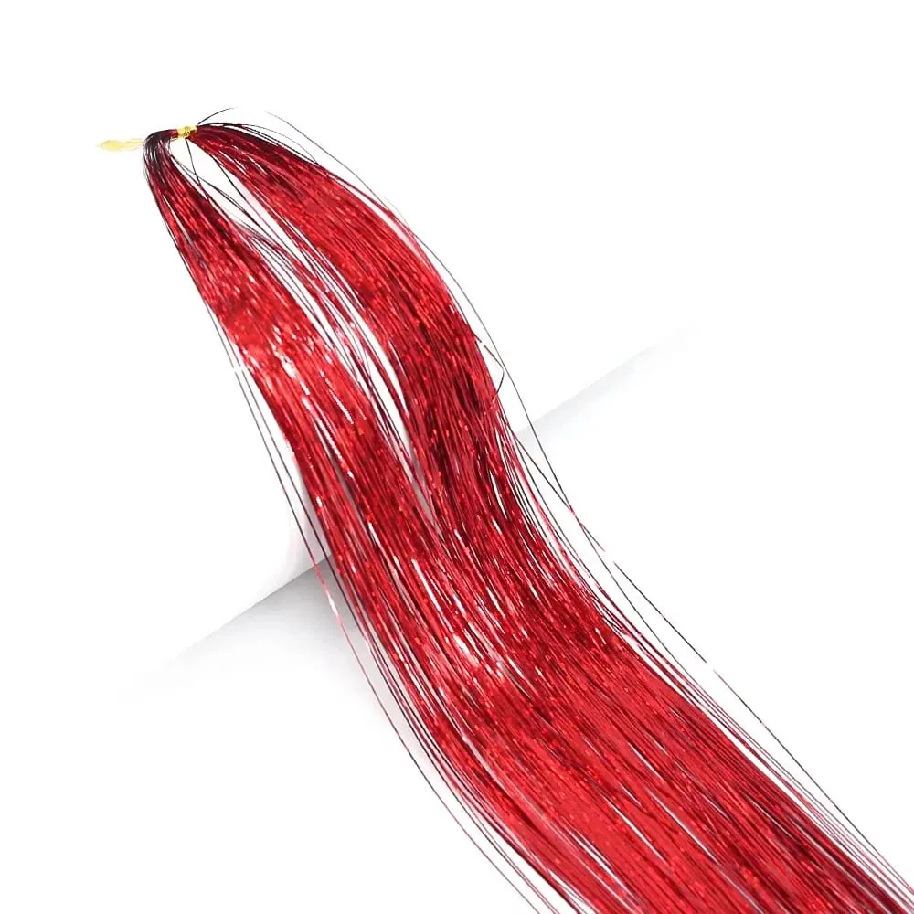 Sparkle Shiny synthetic Hair Tinsel Hair Extensions Dazzles Women Hippie for Braiding Headdress Hair Braiding Tools Long 120cm