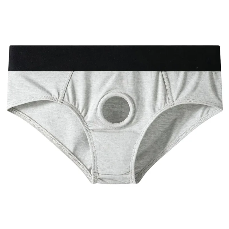 Men Front Hollow No Pouch Briefs Underwear Gay Erotic Lingine Panties Nightwear Hollow Out Open Front Underpants