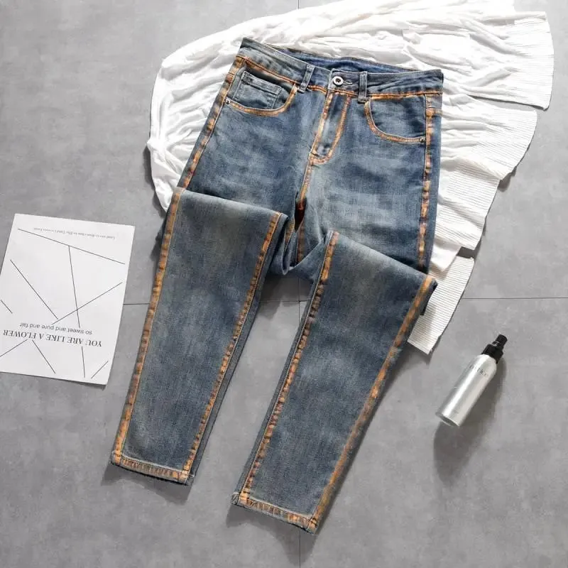 New Arrival Harajuku Fashion Luxury Brand Boyfriend Designer Casual Slim Denim Jeans for Men Spring and Autumn Pencil Pants Male