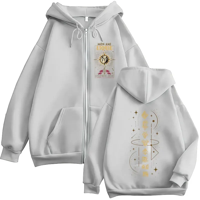 Gamer Esquie Clair Obscur Expedition 33 Zipper Hoodies Men's Women Clothing Zip Up Hooded Sweatshirts Jacket Coat Streetwear