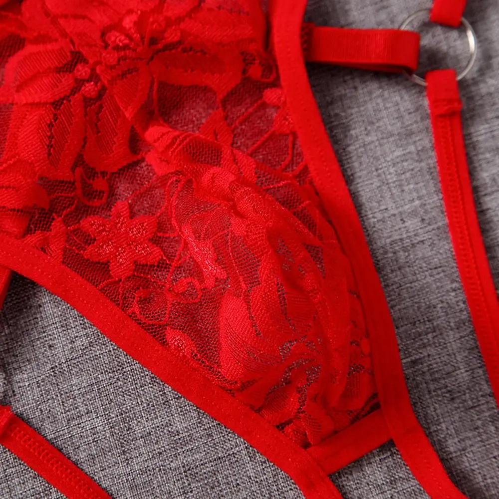 Sous-vêtements Sexy pour hommes, string, Lingerie exotique, culotte en dentelle transparente, pochette ajourée, motif floral, ceinture réglable — image 4