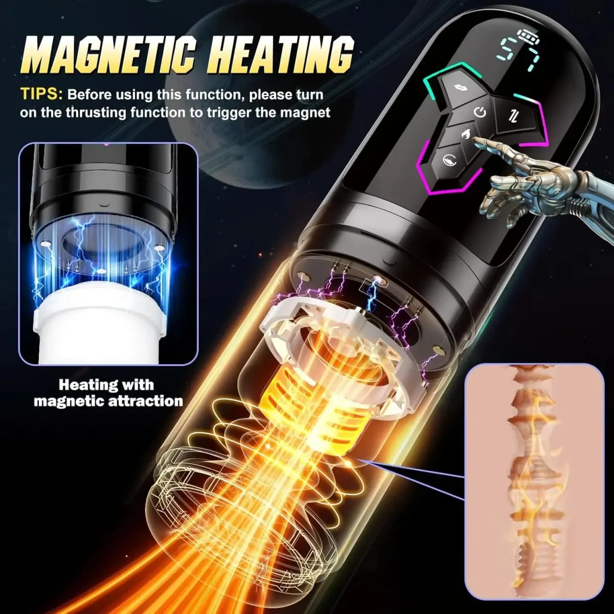 4 IN 1 Telescopic Sucking Licking Masturbator Cup Vagina Masturbation Blowjob Adults Sex Toy for Men Piston Automatic Mastubator