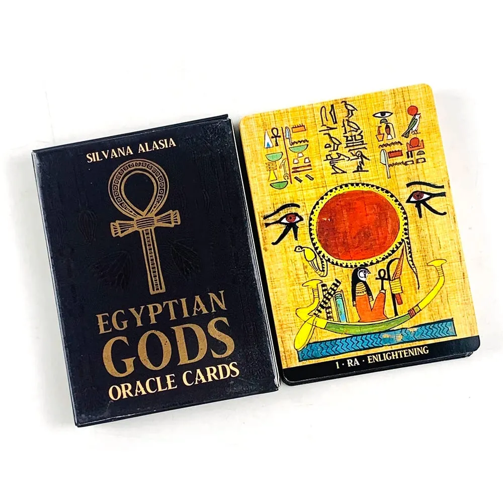 10.3*7.4cm Egyptian Gods Oracle Cards 36pcs Oracle Cards English Wisdom Divination Board Deck Edition Playing Game Tools