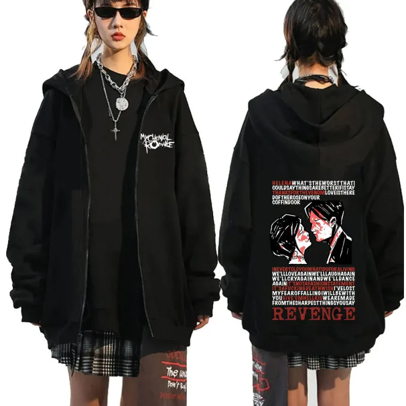Rock Band My Chemical Romance Mcr Dead Zipper Hoodie Black Parade Punk Emo Zip Up Sweatshirt Men Fashion Vintage Hip Hop Hoodies